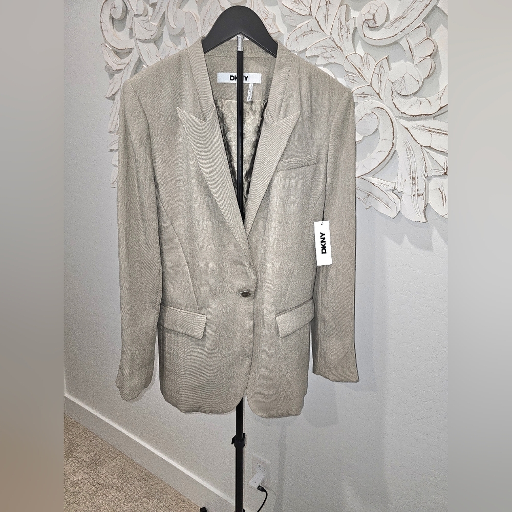 NWT - DKNY Gray Blazer Lg - Picture 2 of 7